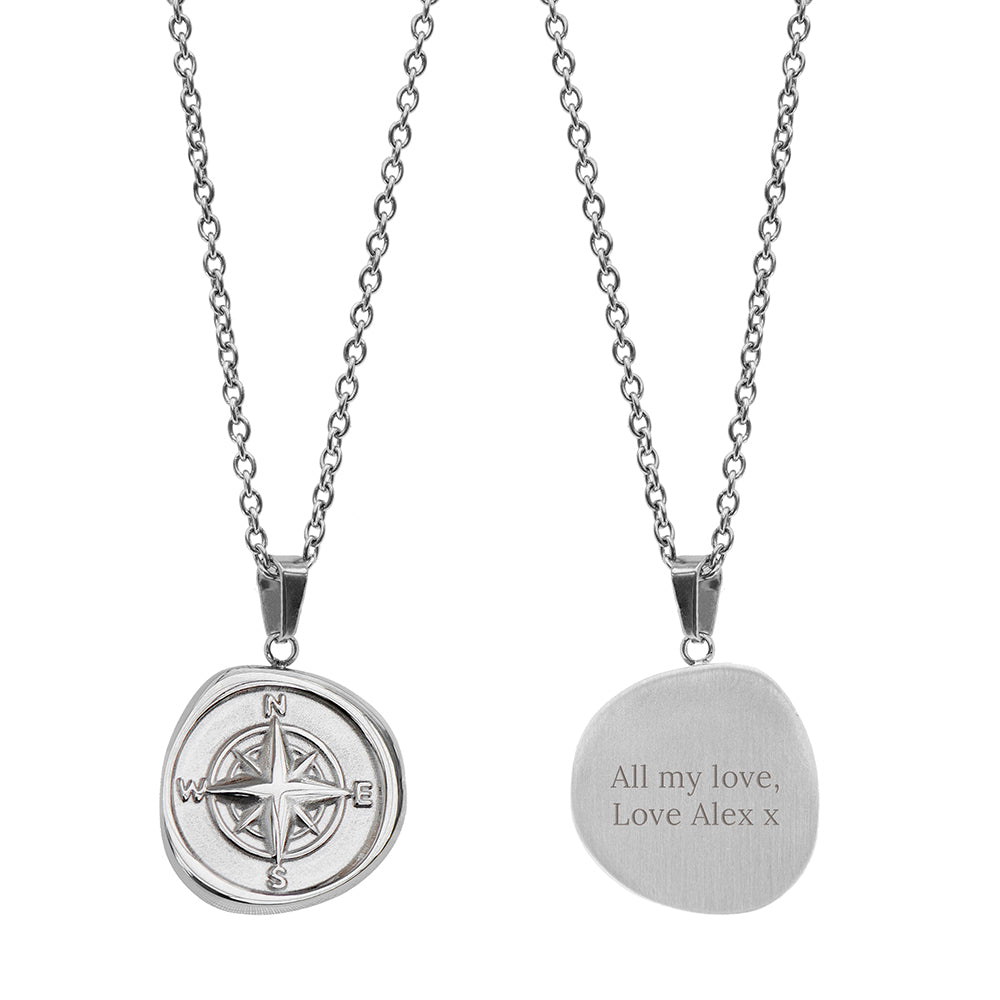 Personalised Men’s Compass Amulet Necklaces: 5 - Necklaces By Gift Moments