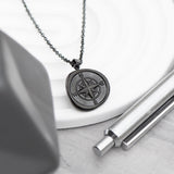 Personalised Men’s Compass Amulet Necklaces: 3 - Gunmetal - Necklaces By Gift Moments