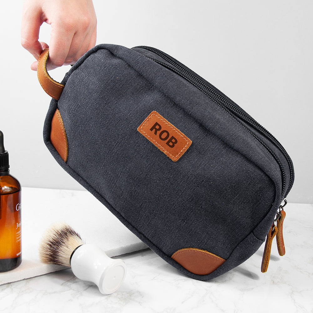 Personalised Men’s Deluxe Denim Wash Bags: 5 Toiletry & Makeup Bags By Gift Moments