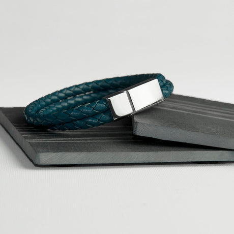 Personalised Men’s Dual Leather Woven Bracelets: 6 - Bracelets By Gift Moments