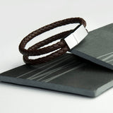 Personalised Men’s Dual Leather Woven Bracelets: 14 Bracelets By Gift Moments