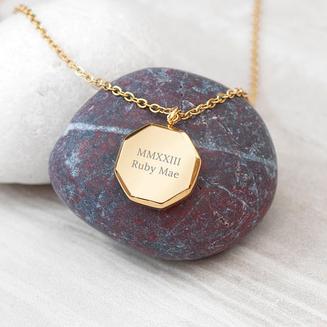 Personalised Men’s Gold Infinity Octagon Pendant Necklace: 2 - Necklaces By Gift Moments