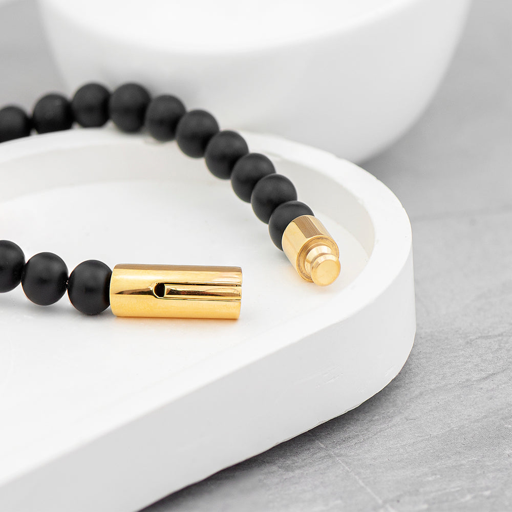 Personalised Mens Golden Lion Bracelet: 6 - Bracelets By Gift Moments