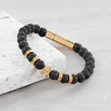 Personalised Men’s Golden Skull Bracelet: 4 - Bracelets By Gift Moments