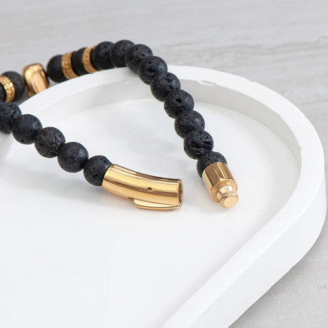 Personalised Men’s Golden Skull Bracelet: 5 - Bracelets By Gift Moments