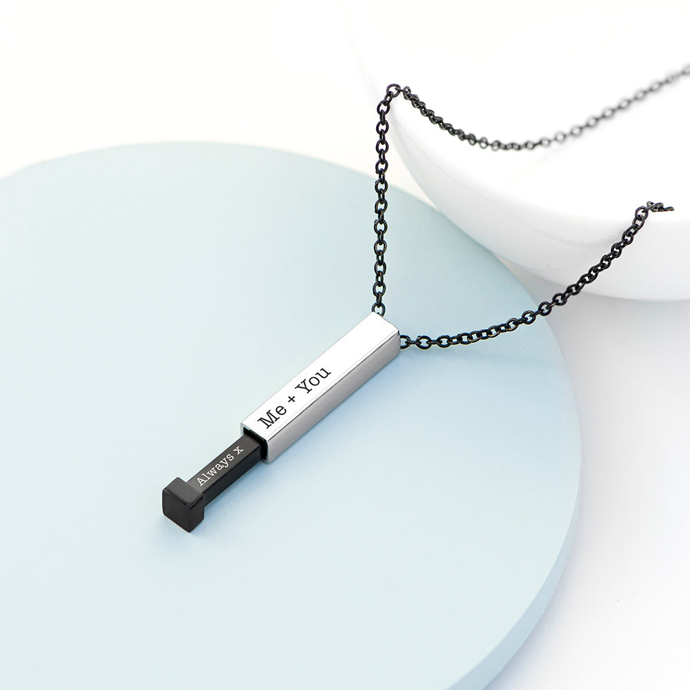 Personalised Men’s Hidden Message Capsule Necklace: 2 - Necklaces By Gift Moments