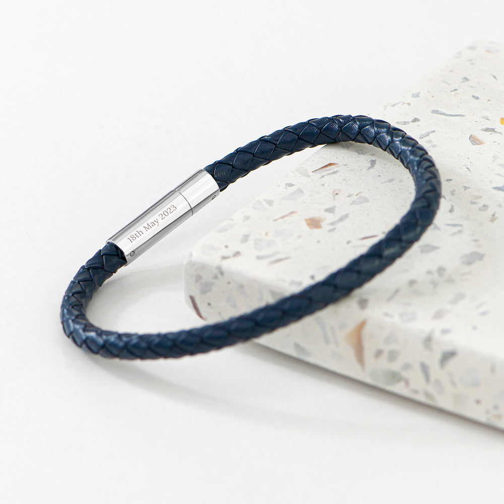 Personalised Men’s Infinity Capsule Leather Bracelets: 8 - Bracelets By Gift Moments