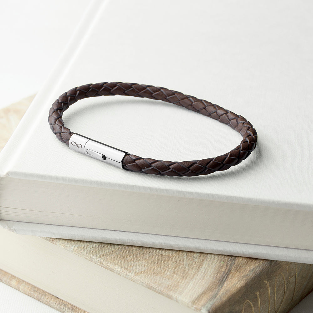Personalised Men’s Infinity Capsule Leather Bracelets: 17 - Bracelets By Gift Moments