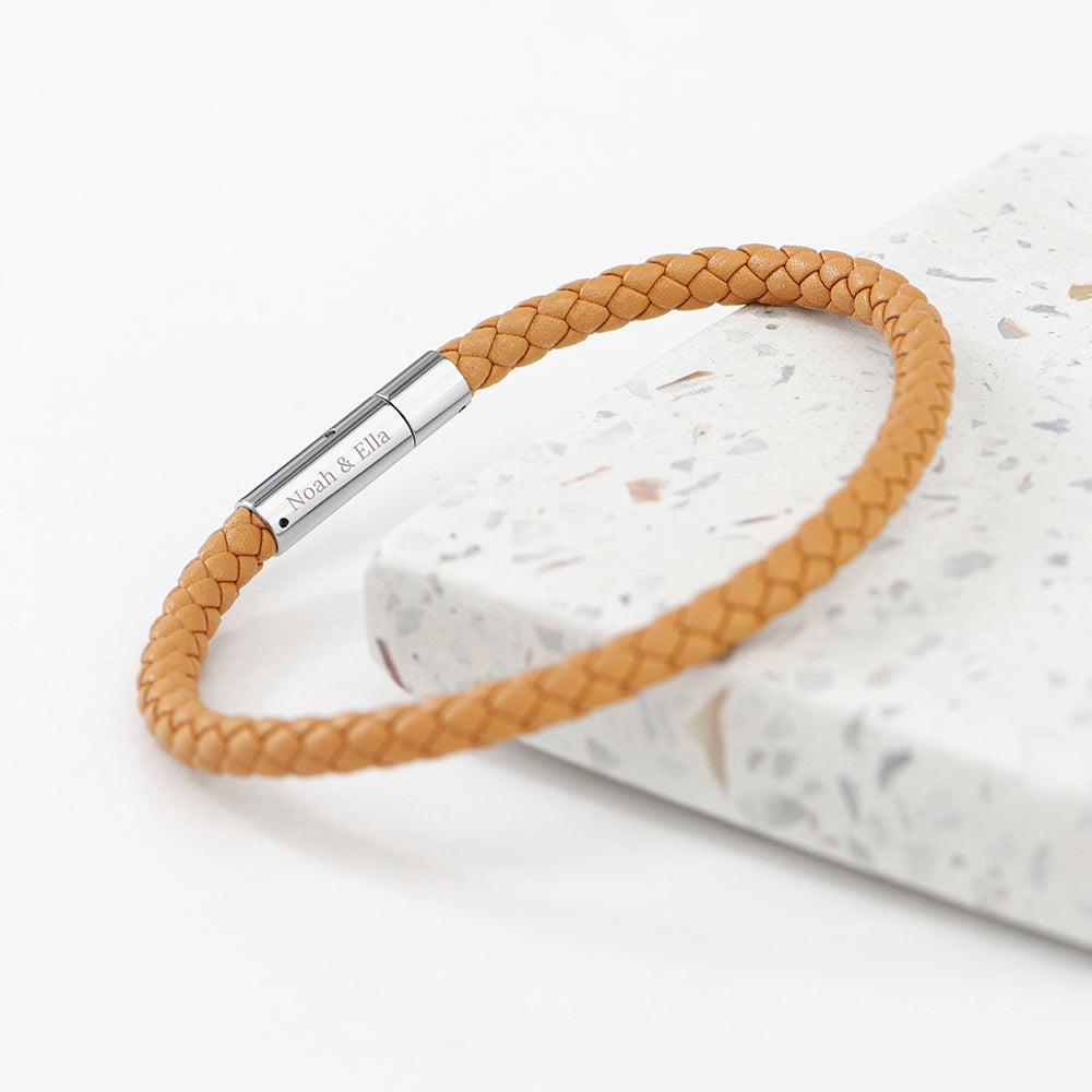 Personalised Men’s Infinity Capsule Leather Bracelets: 6 - Bracelets By Gift Moments