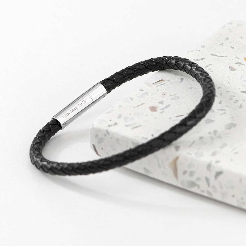 Personalised Men’s Infinity Capsule Leather Bracelets: 5 - Bracelets By Gift Moments