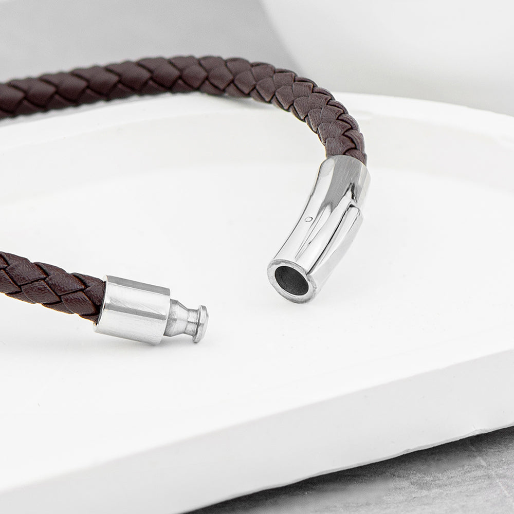 Personalised Men’s Leather Beaded Bracelet: 4 - Bracelets By Gift Moments