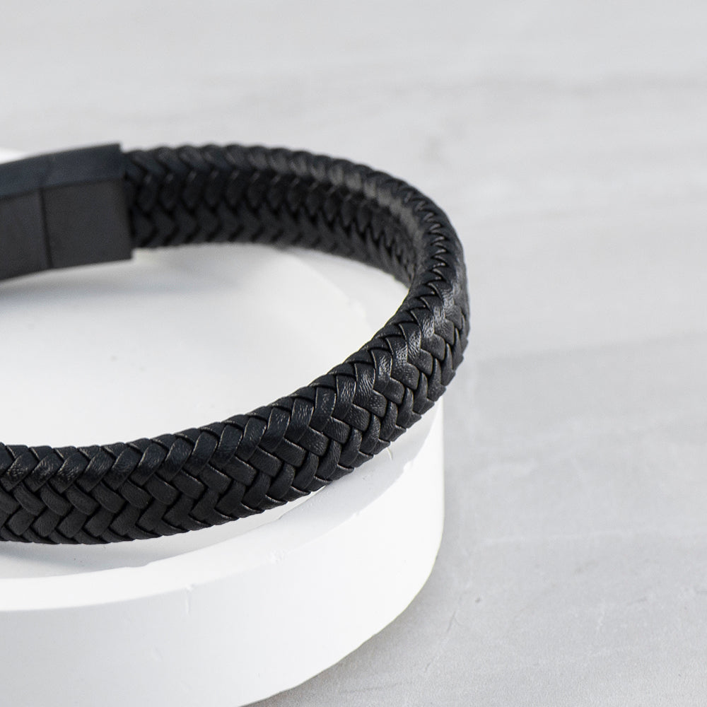 Personalised Men’s Leather Braided Bracelet: 8 - Bracelets By Gift Moments