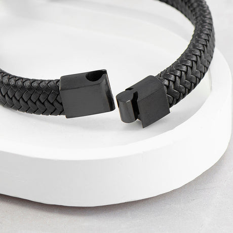 Personalised Men’s Leather Braided Bracelet: 5 - Bracelets By Gift Moments