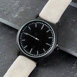 Personalised Mens Matte Black Watch with Grey Strap and Presentation Box: 3 - Watches By Gift Moments