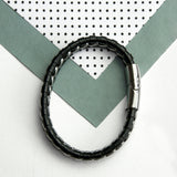 Personalised Men’s Metal Detailed Leather Bracelet: 3 - Bracelets By Gift Moments