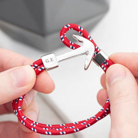 Personalised Men’s Nautical Anchor Rope Bracelets: 6 - Bracelets By Gift Moments