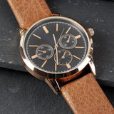 Personalised Mens Rose Gold Tone Watch with Brown Strap and Presentation Box: 3 - Watches By Gift Moments