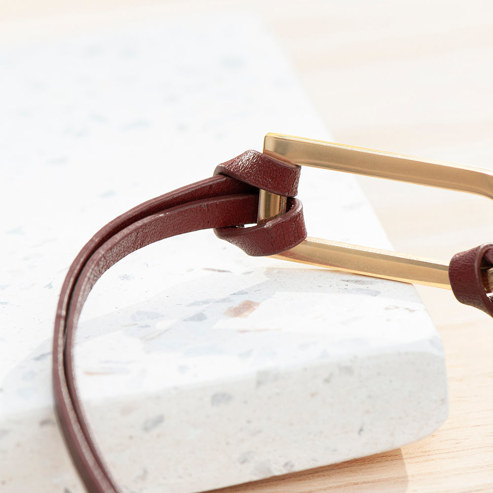 Personalised Men’s Shoreditch Gold Bar Leather Bracelets: 6 - Bracelets By Gift Moments