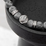 Personalised Men’s Silver Lion Jasper Stone Bracelet: 6 - Bracelets By Gift Moments