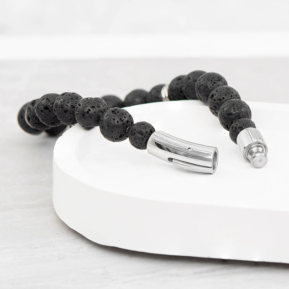 Personalised Men’s Silver Skull Beaded Bracelet: 4 - Bracelets By Gift Moments
