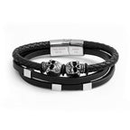 Personalised Men’s Skulls Leather Rope Bracelet - Shop Bracelets At Gift Moments - 5