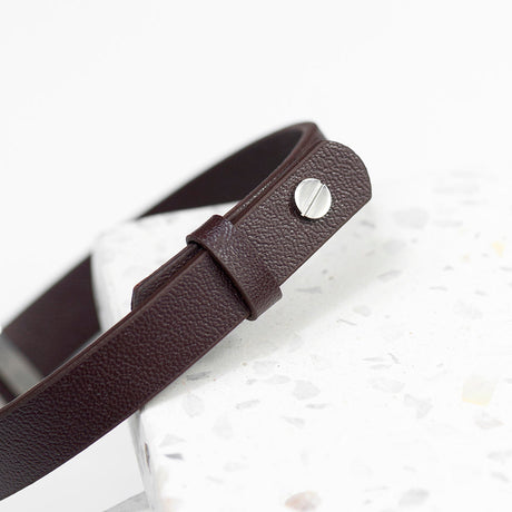 Personalised Men’s Soho Tag Message Leather Bracelets: 4 - Bracelets By Gift Moments