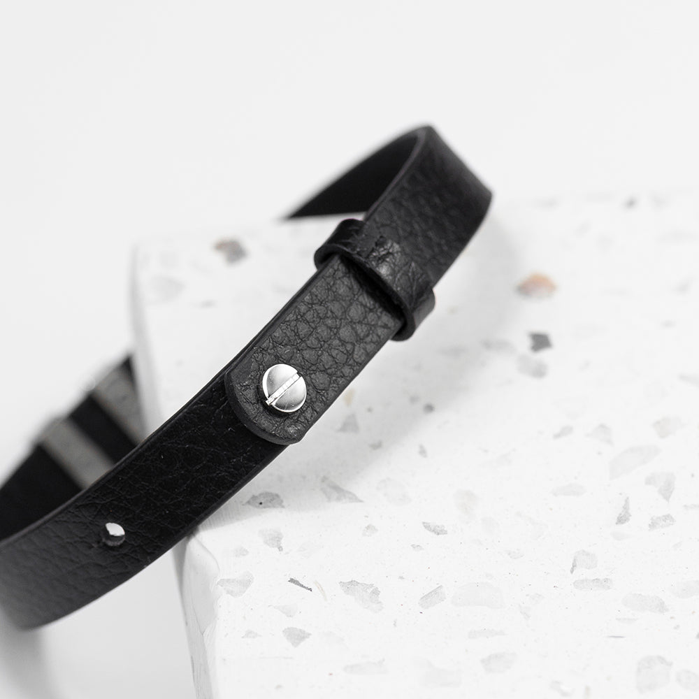 Personalised Men’s Soho Tag Message Leather Bracelets: 3 - Bracelets By Gift Moments