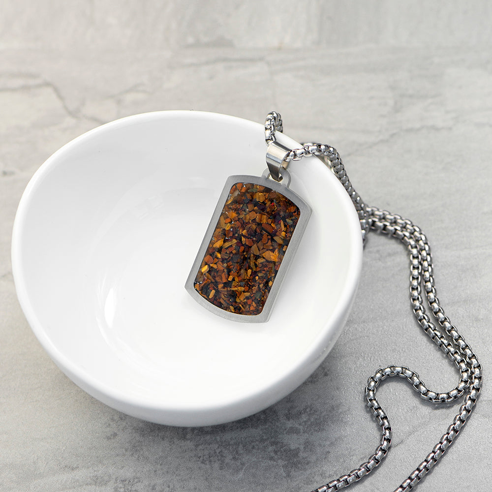 Personalised Tiger’s Eye Dog Tag Necklace: 2 - Necklaces By Gift Moments