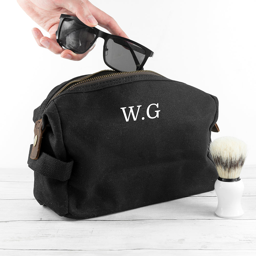 Personalised Men’s Waxed Wash Bags: 2 Toiletry & Makeup Bags By Gift Moments