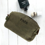 Personalised Men’s Waxed Wash Bags: 3 Green Toiletry & Makeup Bags By Gift Moments