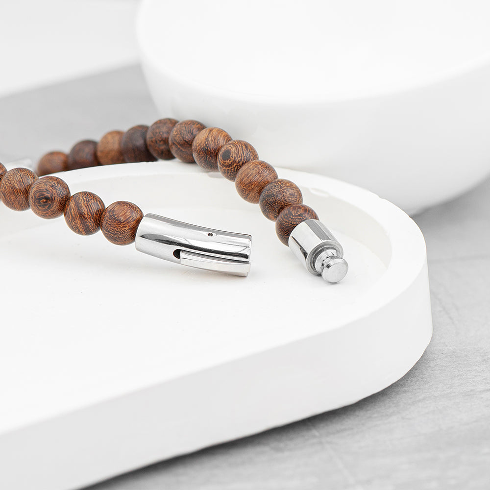 Personalised Men’s Wooden Beaded Bracelets: 6 - Bracelets By Gift Moments
