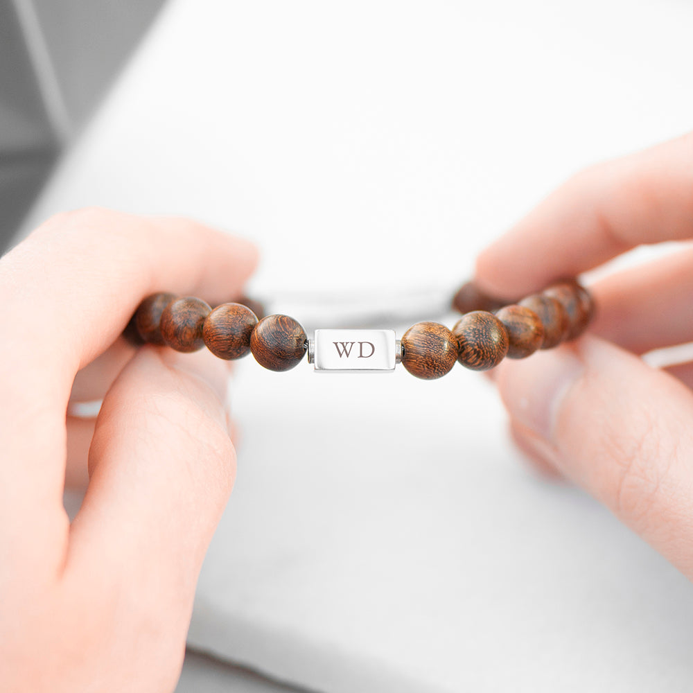 Personalised Men’s Wooden Beaded Bracelets: 8 - Bracelets By Gift Moments