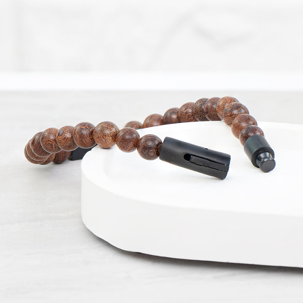 Personalised Men’s Wooden Beaded Bracelets: 5 - Bracelets By Gift Moments