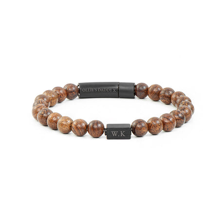 Personalised Men’s Wooden Beaded Bracelets: 11 - Bracelets By Gift Moments