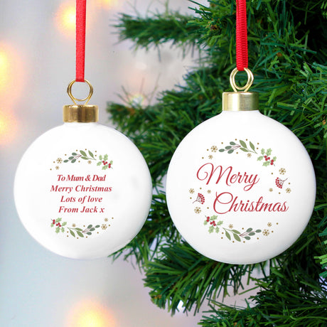 Personalised Merry Christmas Bauble: 4 - Christmas Baubles By Gift Moments