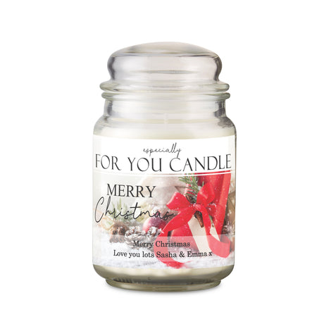 Personalised Merry Christmas Large Scented Jar Candle: 4 - Candles By Gift Moments