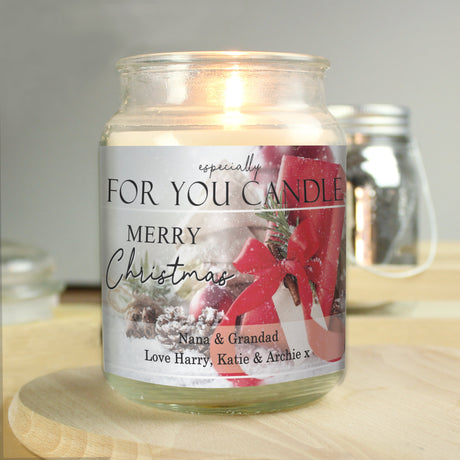 Personalised Merry Christmas Large Scented Jar Candle: 3 - Candles By Gift Moments