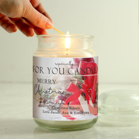 Personalised Merry Christmas Large Scented Jar Candle: 1 - Candles By Gift Moments