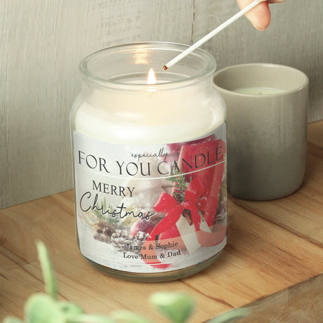 Personalised Merry Christmas Large Scented Jar Candle: 2 - Candles By Gift Moments