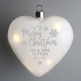 Personalised Merry Christmas LED Hanging Glass Heart: 2 - LED Lighting By Gift Moments