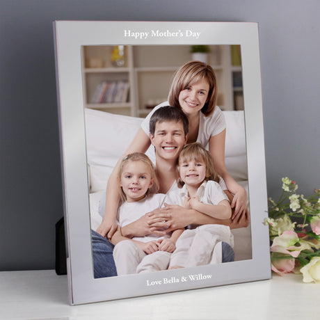 Personalised Any Message 10x8 Silver Photo Frame: 5 - Photo Frames By Gift Moments