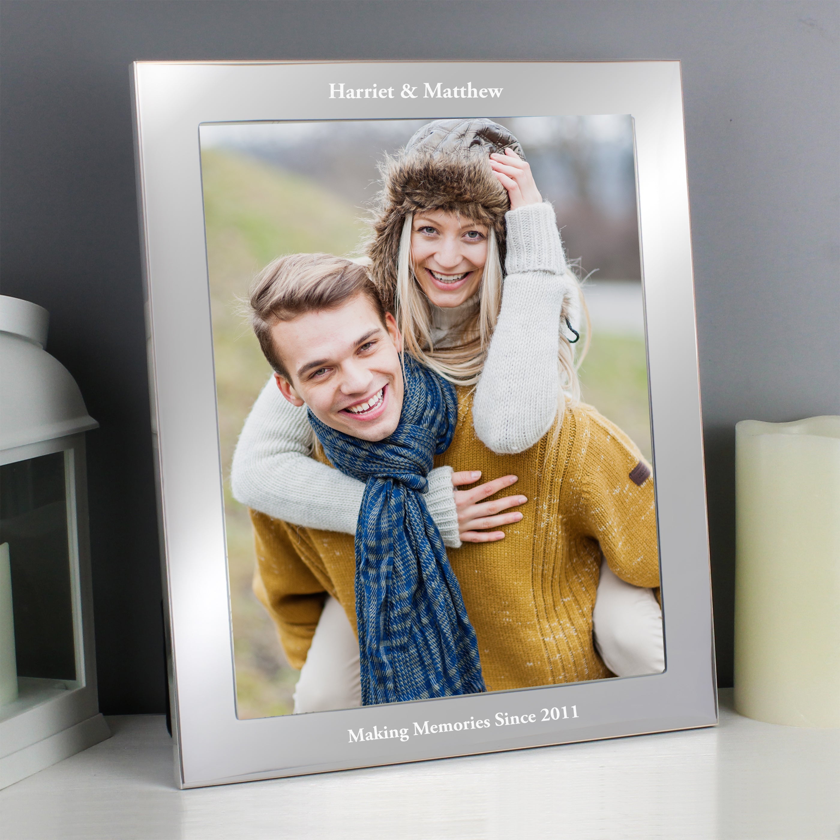 Personalised Any Message 10x8 Silver Photo Frame - Shop Photo Frames At Gift Moments - 2