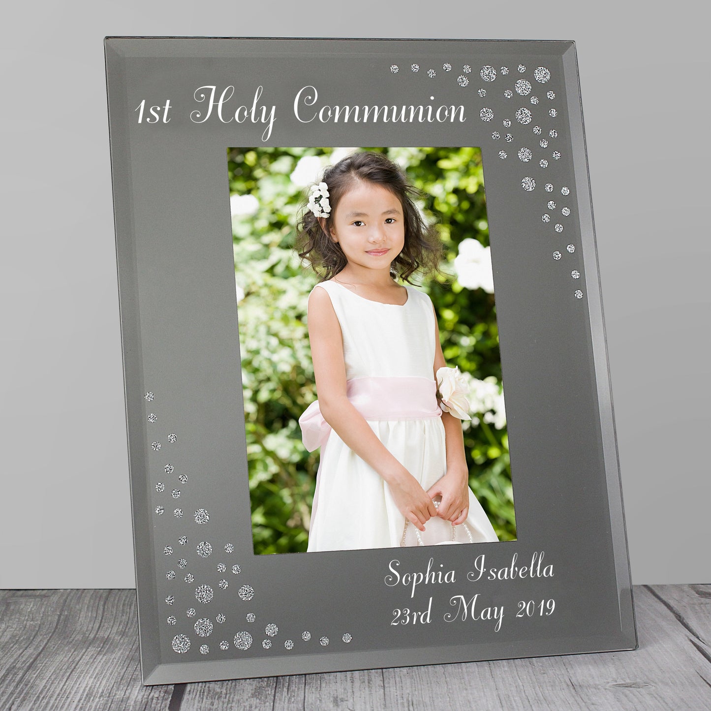 Personalised Any Message 6x4 Diamante Glass Photo Frame: 2 - Photo Frames By Gift Moments