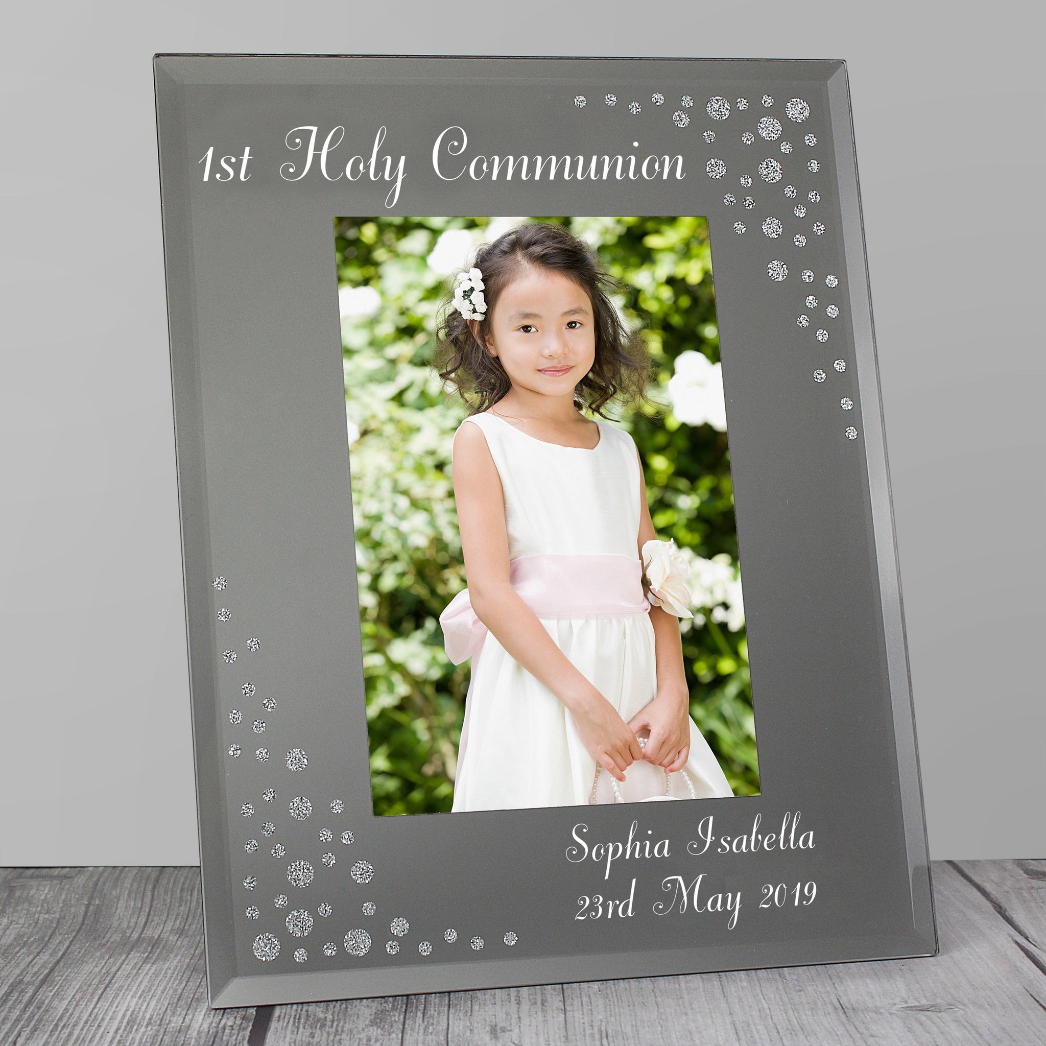 Personalised Any Message 6x4 Diamante Glass Photo Frame: 2 - Photo Frames By Gift Moments