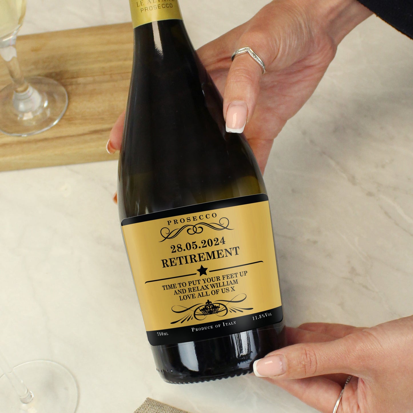 Personalised Any Message Bottle of Prosecco: 3 - Prosecco By Gift Moments