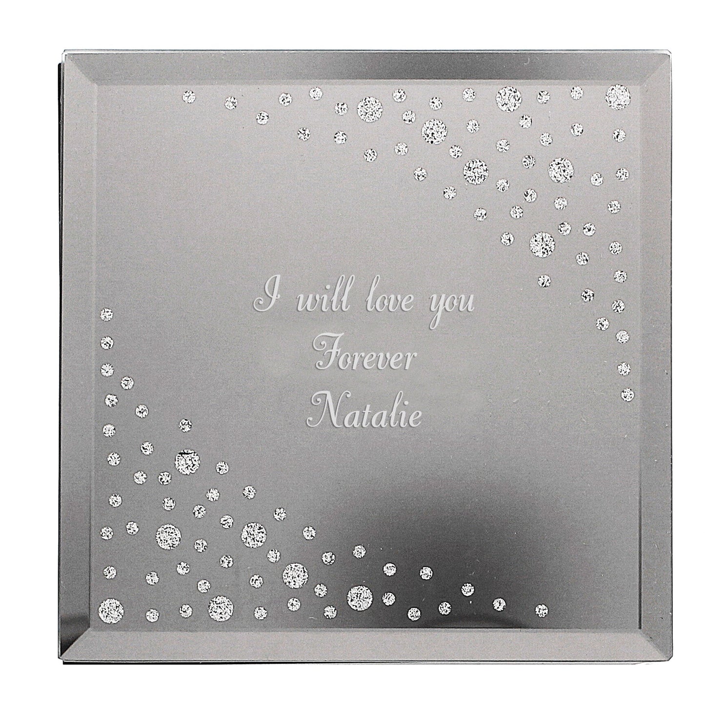 Personalised Any Message Diamante Glass Trinket Box: 5 - Trinket Boxes By Gift Moments
