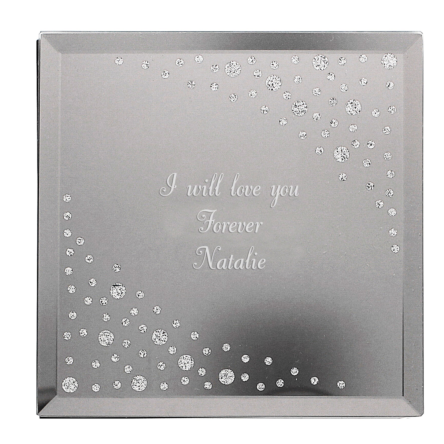 Personalised Any Message Diamante Glass Trinket Box - Shop Trinket Boxes At Gift Moments - 5