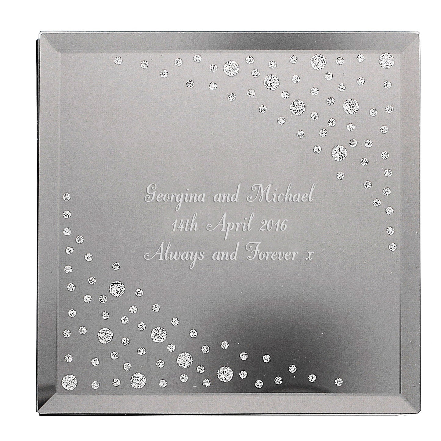 Personalised Any Message Diamante Glass Trinket Box: 3 - Trinket Boxes By Gift Moments