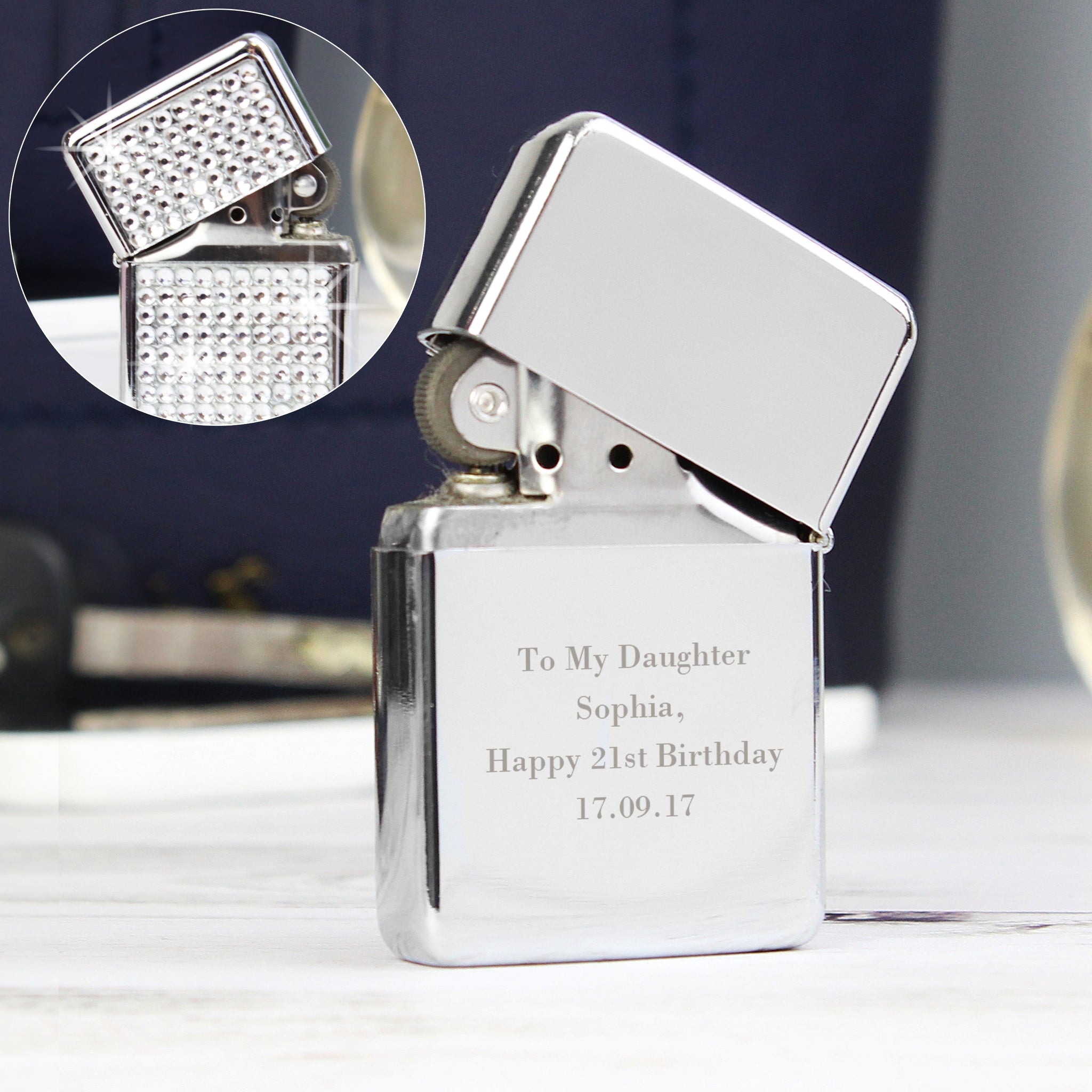 Personalised Any Message Diamante Lighter: 3 - Smoking Accessories By Gift Moments