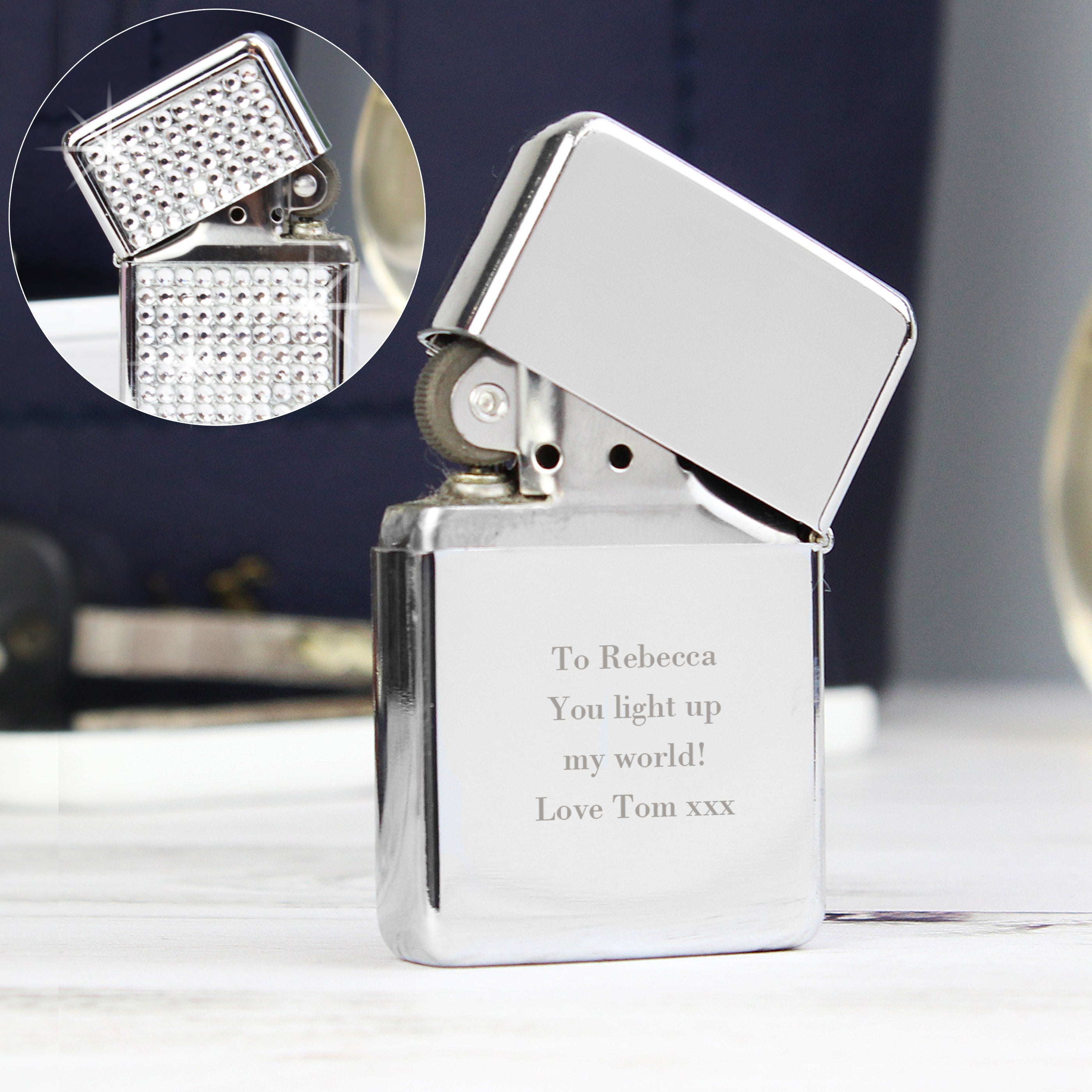 Personalised Any Message Diamante Lighter - Shop Smoking Accessories At Gift Moments - 4